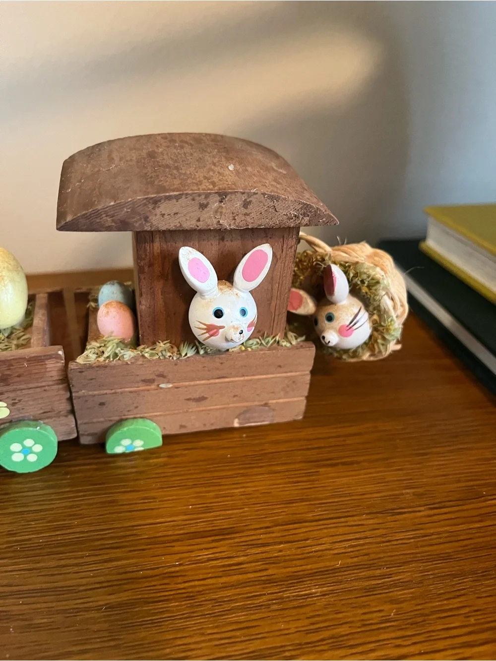 Vintage Wooden Easter Bunny Train